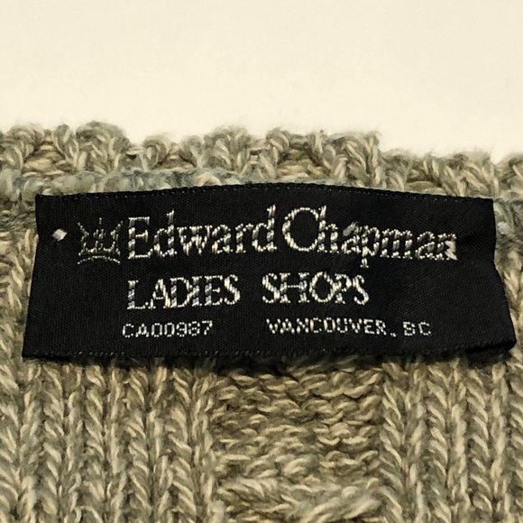 Edward Chapman Ladies Shops Canadian Brand Chunky Green Knit Sweater Women Large - Picture 7 of 16